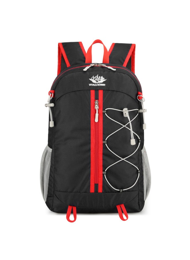 Outdoor Backpack Portable Folding Portable Men's And Women's Backpack Sports Large Capacity Travel Hiking Backpack-Color:Black-Capacity:All Yards - Image 1